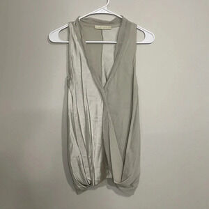 Ramey Brook‎ 100% Silk Dual Toned Faux Wrap Sleeveless Blouse